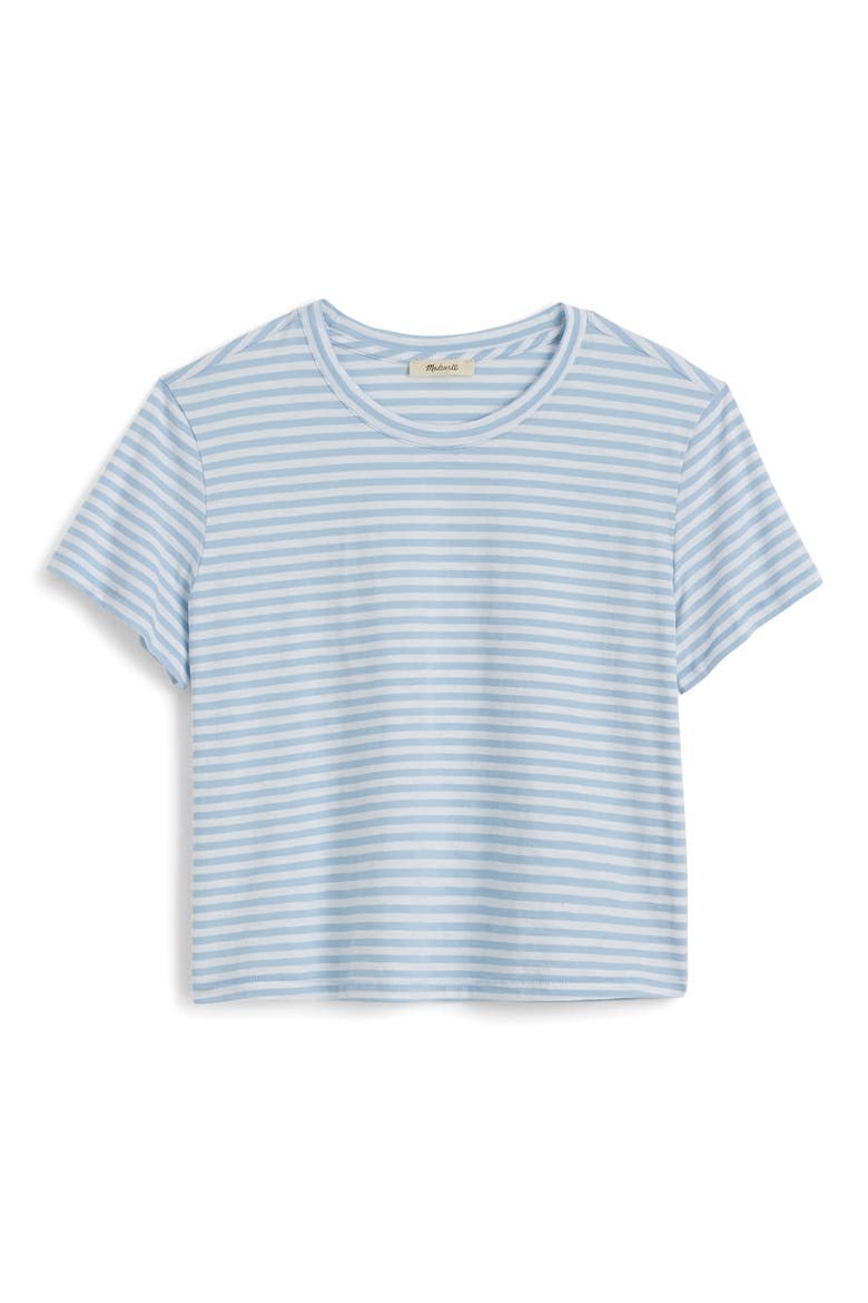 Stripe Boxy Crop Slub T-Shirt, Alternate, color, LIGHT POOL