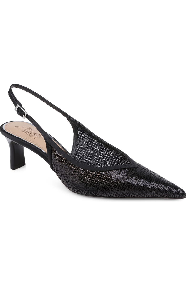 Jewel Badgley Mischka Zabelle Slingback Pump, Main, color, Black Satin
