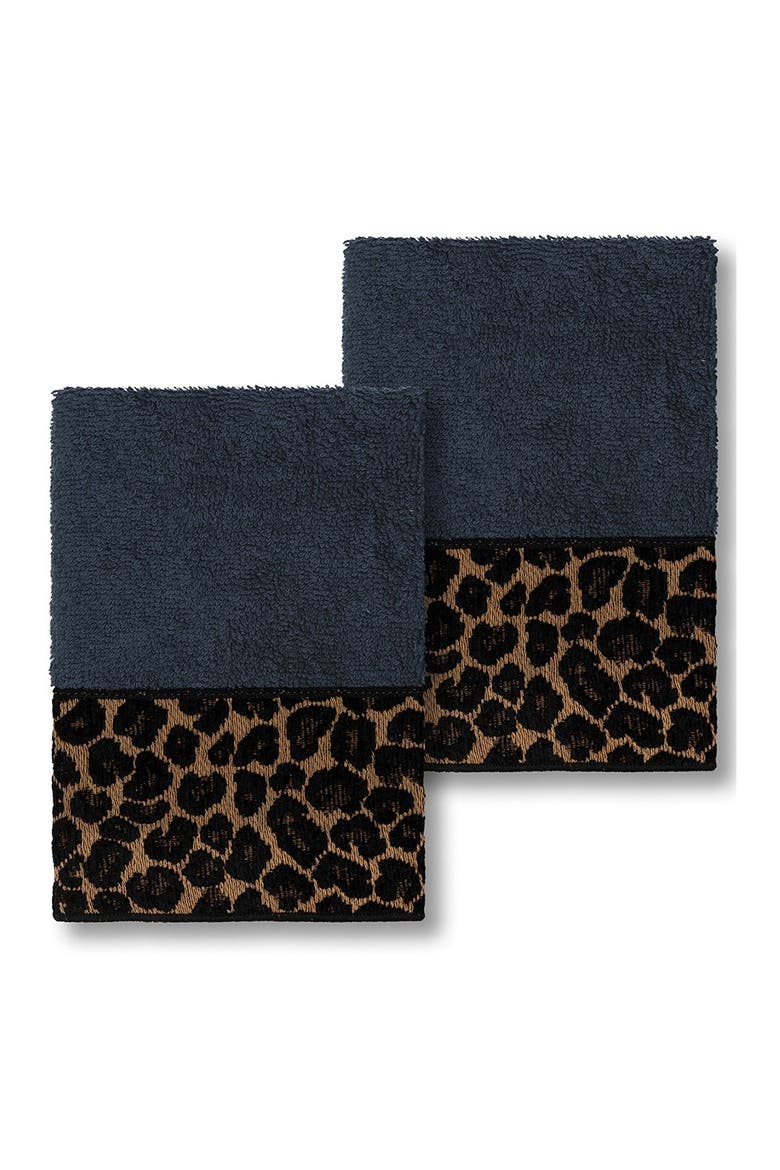 Spots Embellished Washcloth - Set of 2 - Midnight Blue, Main, color, MIDNIGHT BLUE