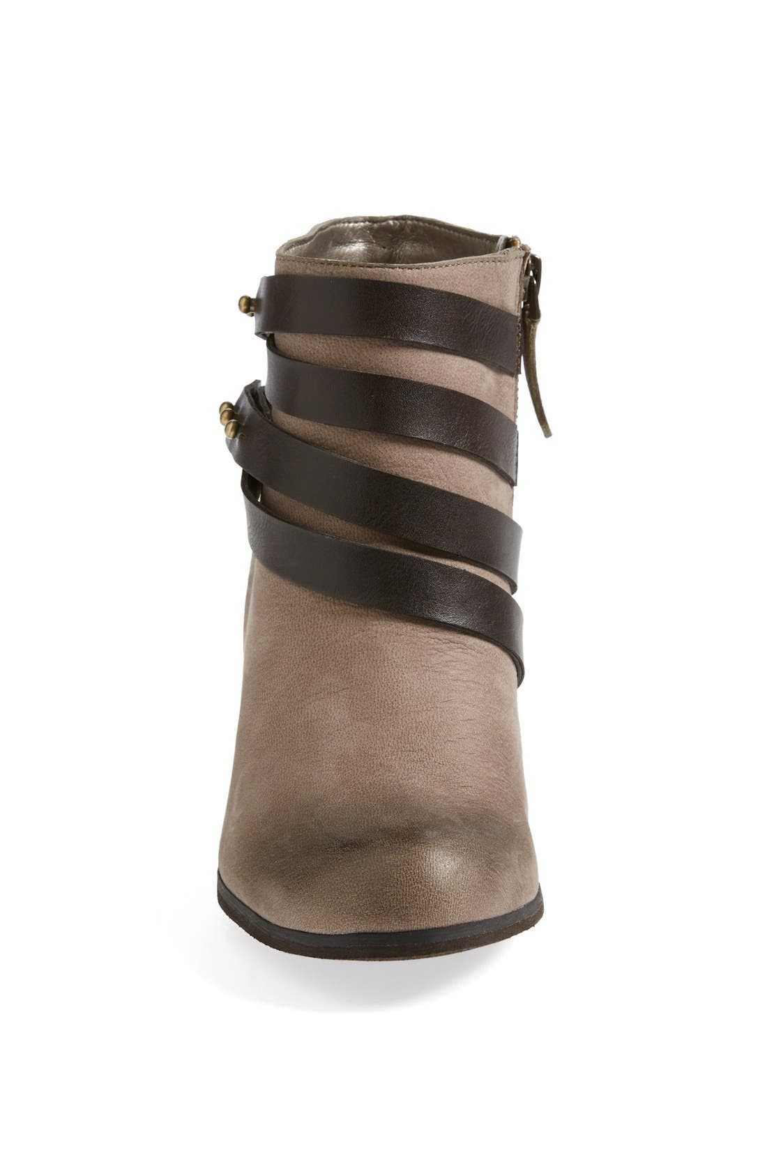 'Train' Wrap Belted Bootie, Alternate, color, TAUPE/ CHOCOLATE