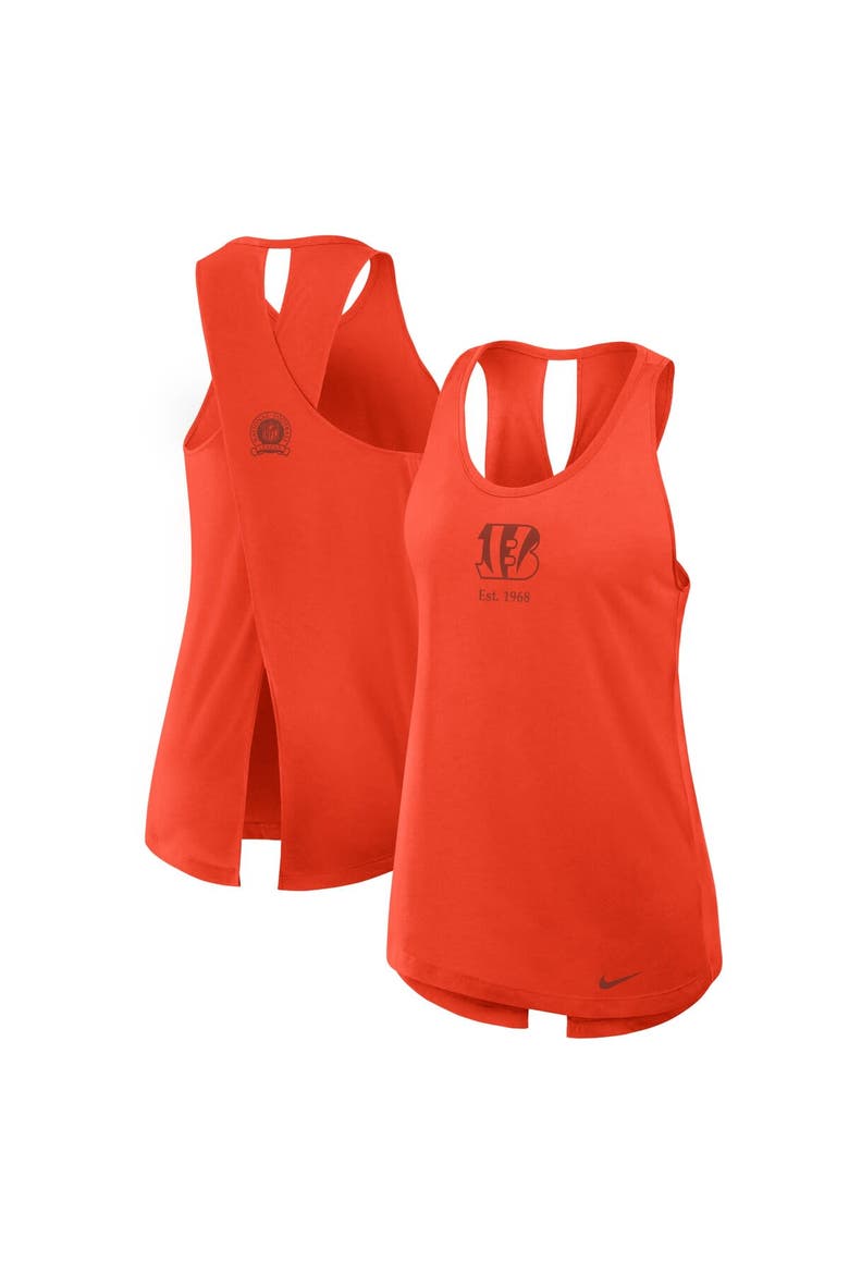 Women's Nike Orange Cincinnati Bengals Glory Crisscross Performance Tank Top, Alternate, color, Orange