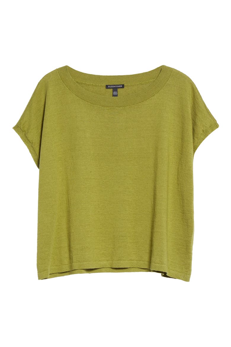 Organic Linen & Organic Cotton Sweater, Alternate, color, MUSTARD GREEN