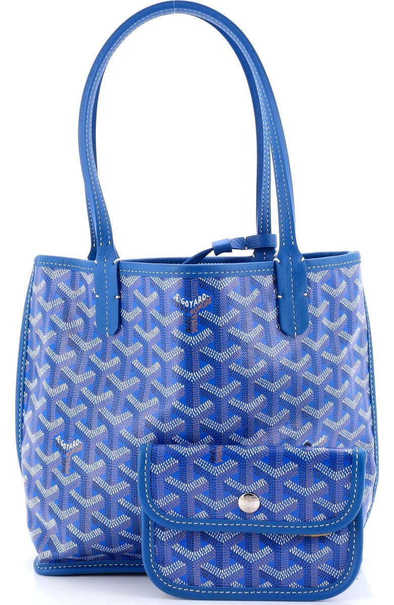 Pre-Owned Goyard Anjou Reversible Tote Coated Canvas Mini, Alternate, color, Blue