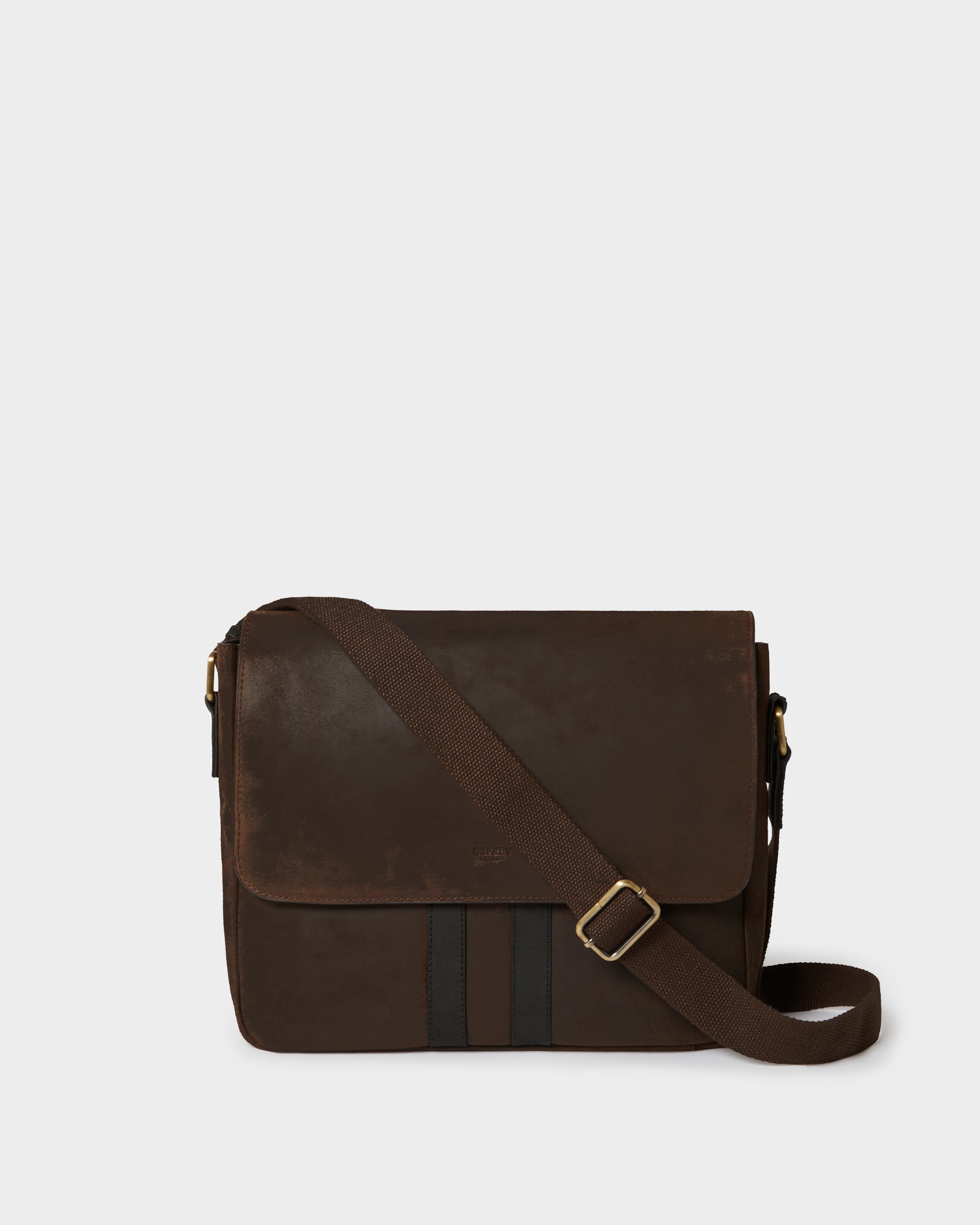 The Jenson Leather Satchel, Main, color, Chocolate & Black