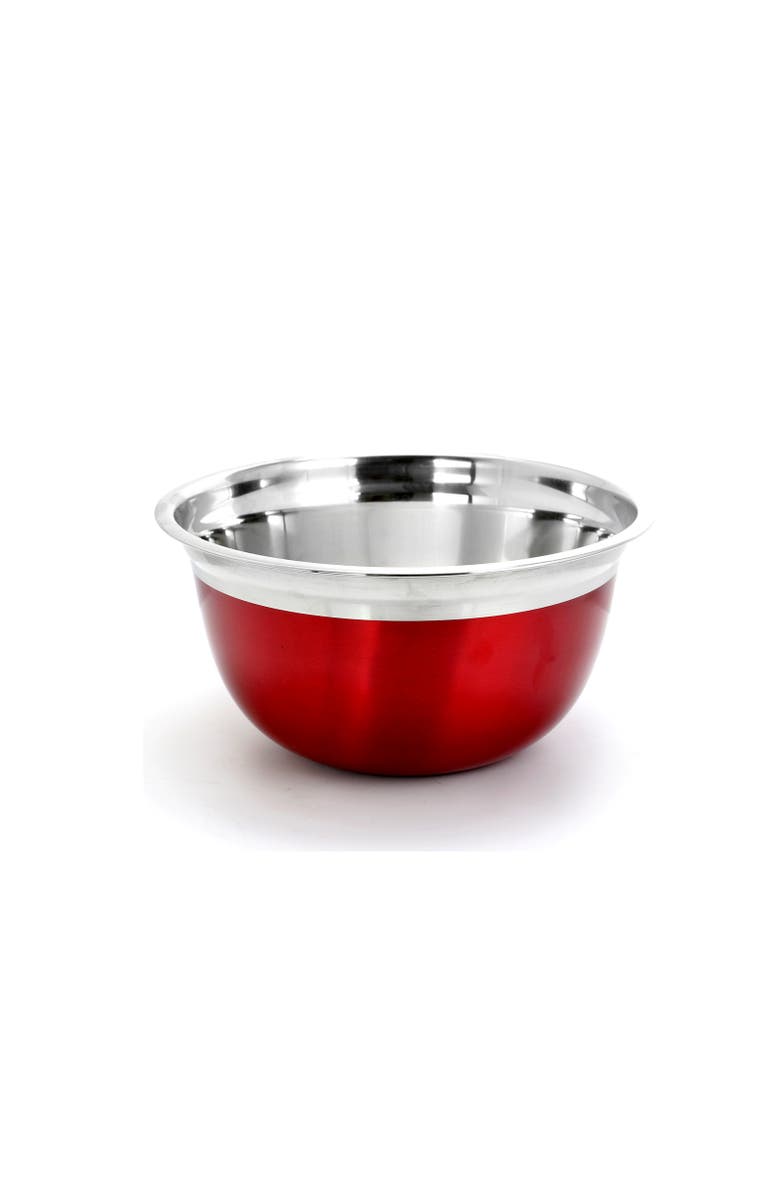 OSTER Rosamond 3 Piece Stainless Steel Round Mixing Bowls, Alternate, color, Red