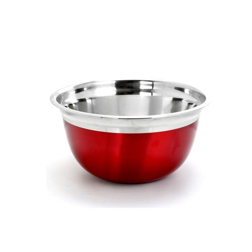 Oster Rosamond 3 Piece Stainless Steel Round Mixing Bowls In Red