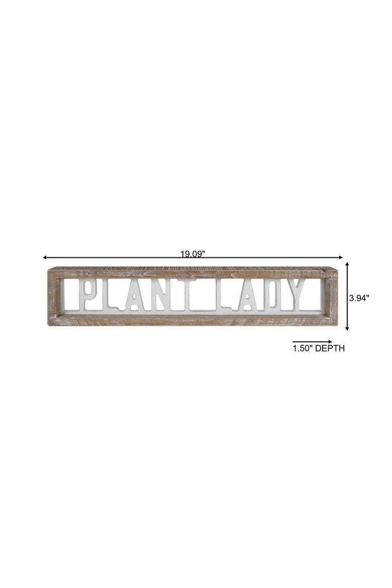 MDF and Wood Cut Out Plant Lady White and Brown for Spring Home Decor, Alternate, color, Multicolored