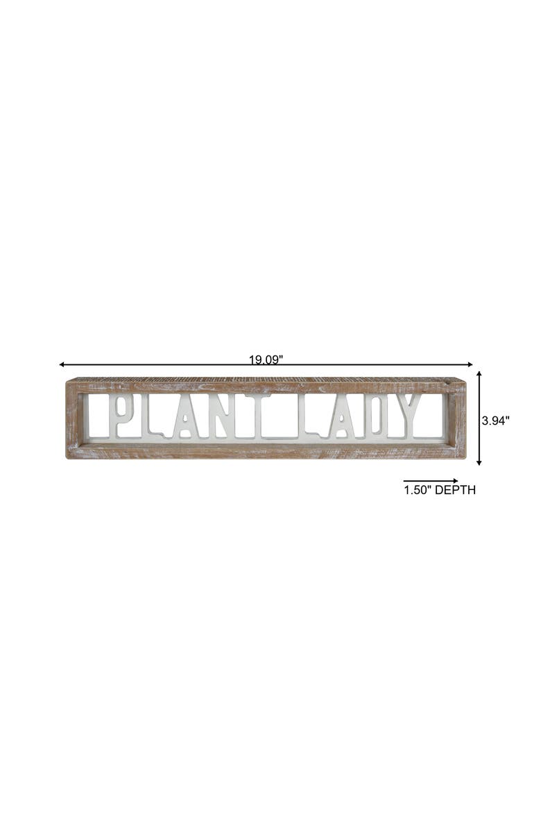 Transpac MDF and Wood Cut Out Plant Lady White and Brown for Spring Home Decor, Alternate, color, Multicolored
