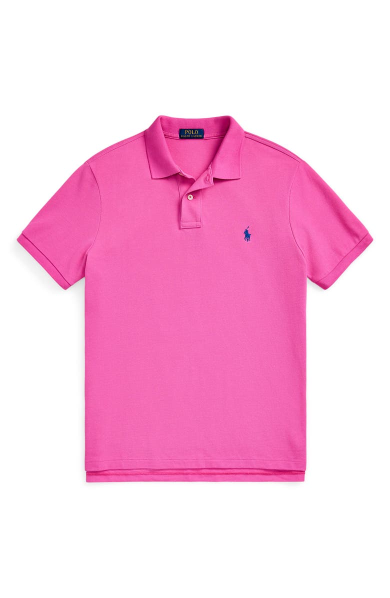 Polo Ralph Lauren The Iconic Solid Pink Cotton Piqué Polo, Alternate, color, 