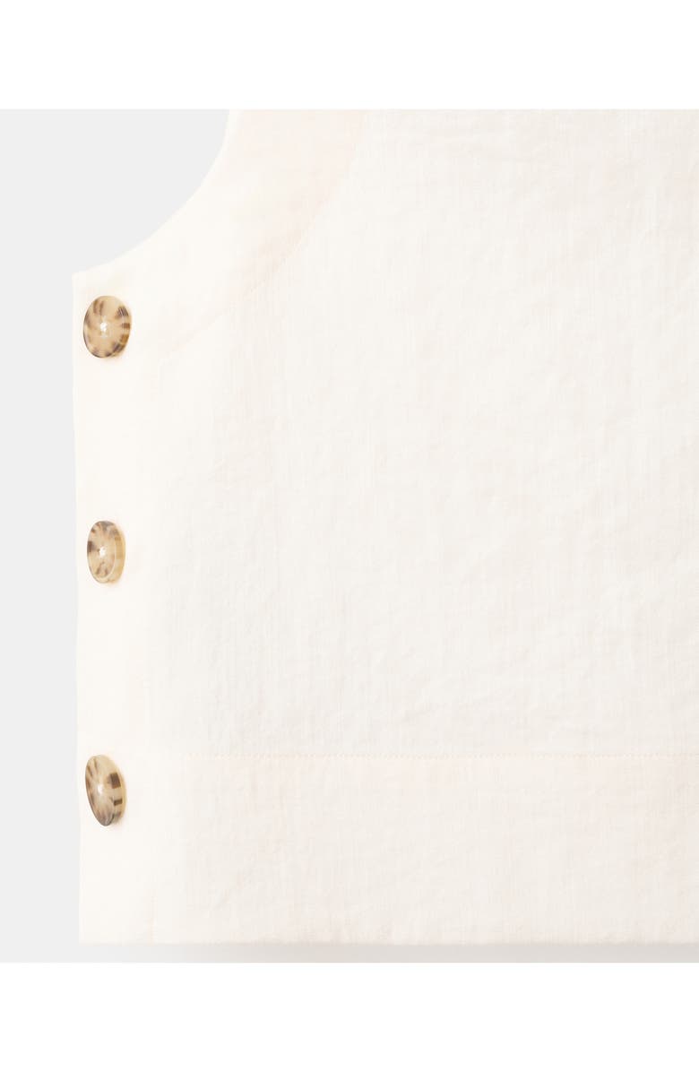 MANGO Side Button Sleeveless Crop Top, Alternate, color, Ecru