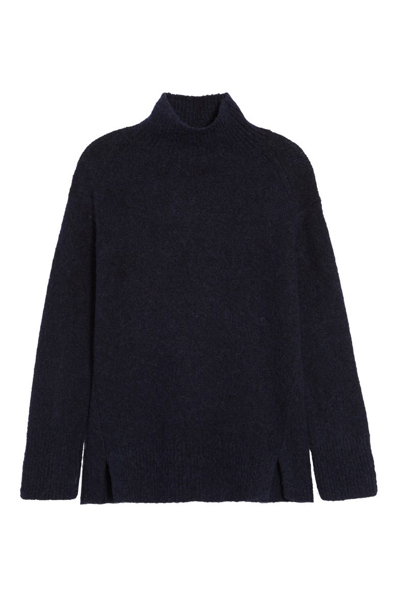 Double Slit Mock Neck Sweater, Alternate, color, FISHERMAN