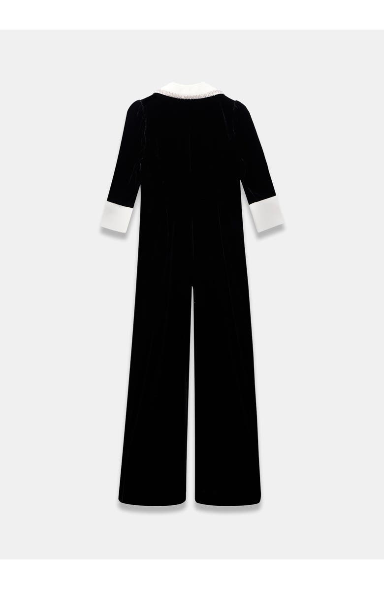 MINT VELVET Velvet Embellished Jumpsuit, Alternate, color, Black