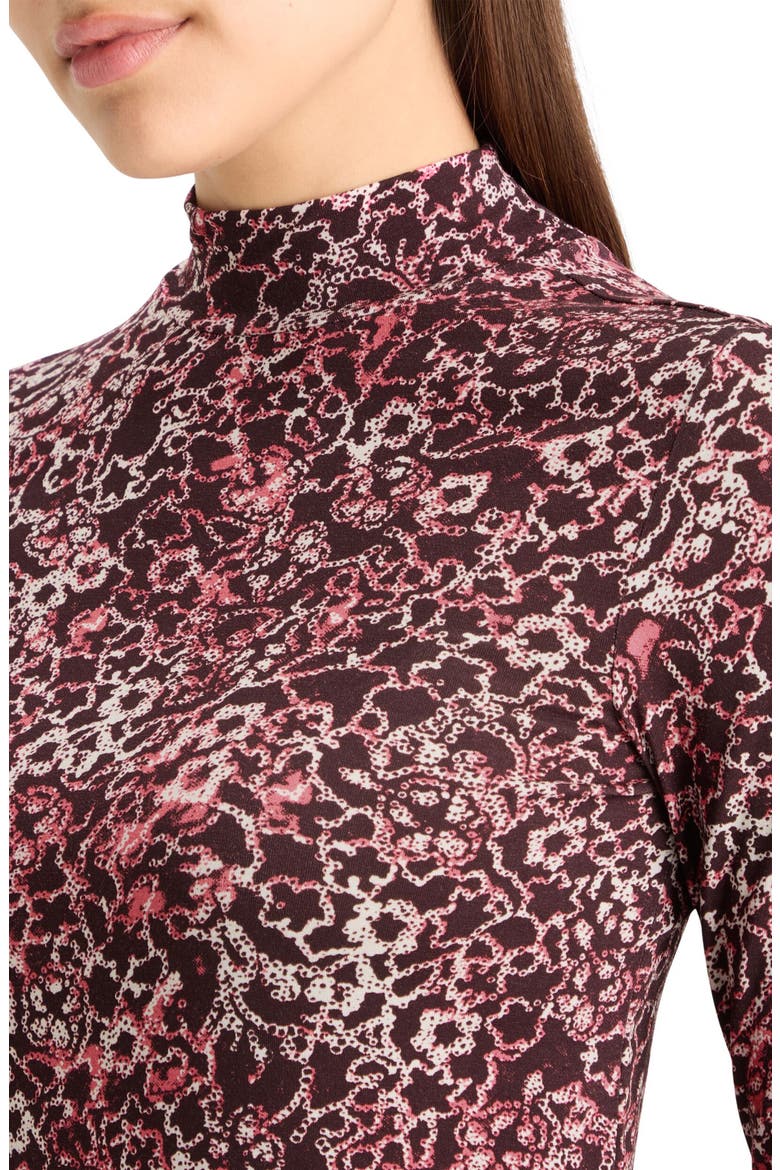 Print Mock Neck Top, Alternate, color, SHIBORI FLORAL PINK