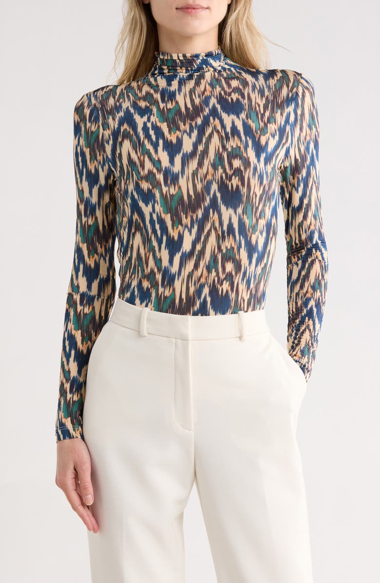 Ulla Johnson Aurelia Long Sleeve Turtleneck Top, Main, color, Riverslate