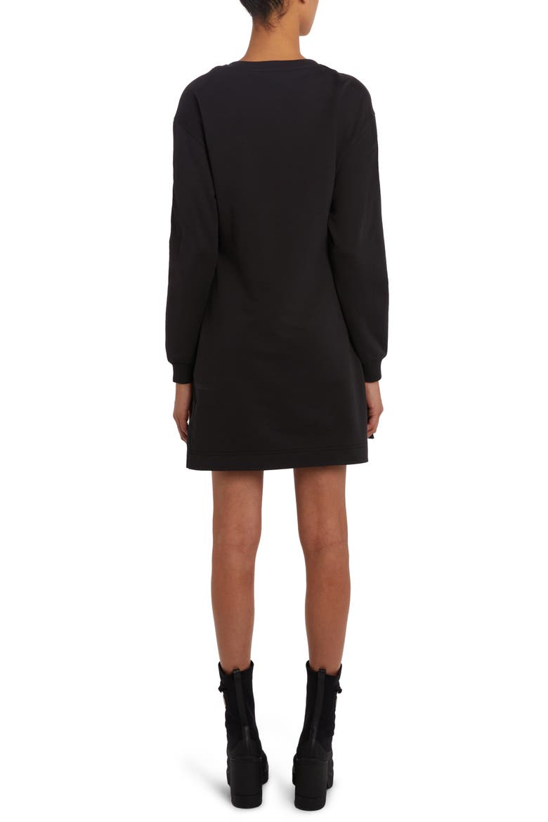 Long Sleeve Skater Sweatshirt Dress, Alternate, color, BLACK