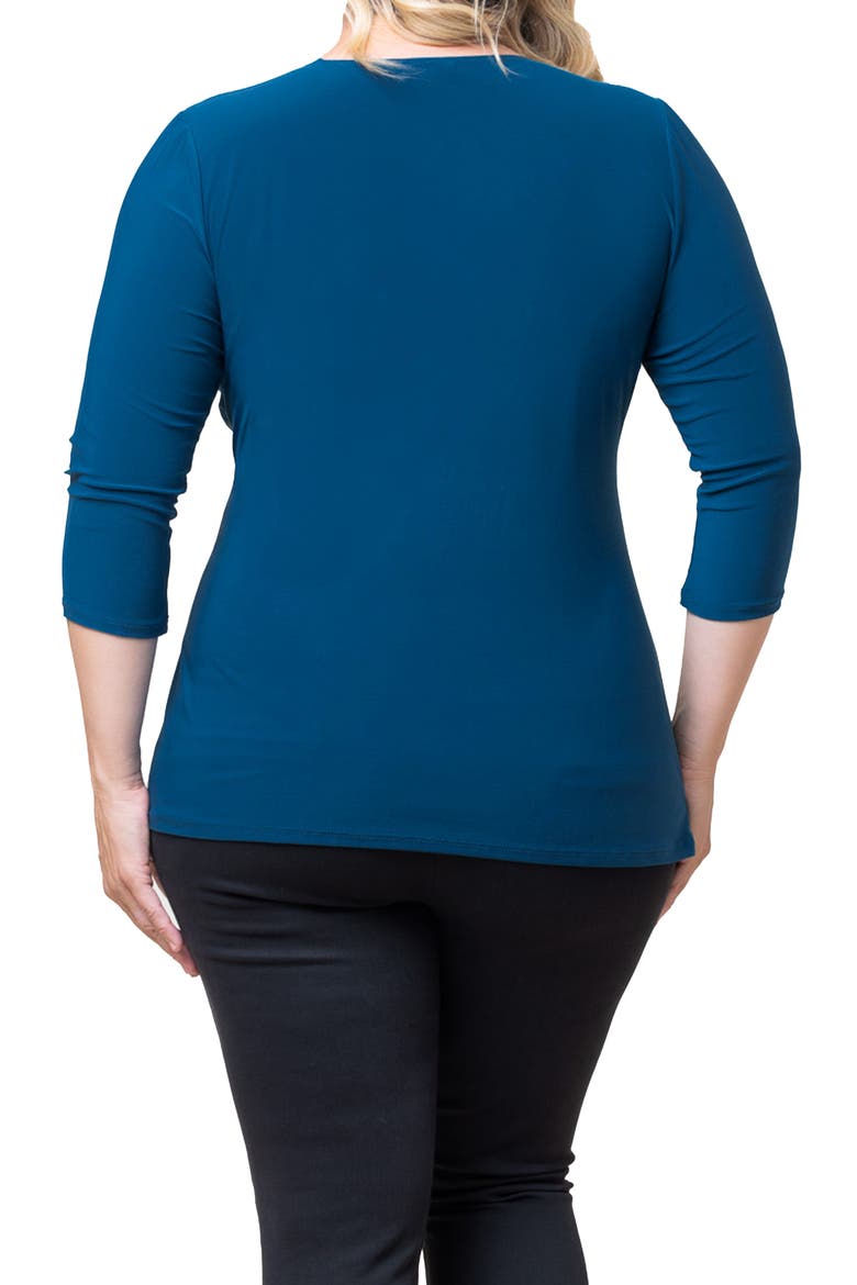Faux Wrap Top, Alternate, color, AEGEAN BLUE