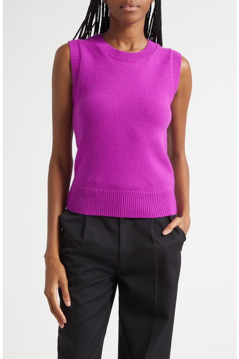 Ian Cashmere Sweater Vest, Main, color, FUCHSIA