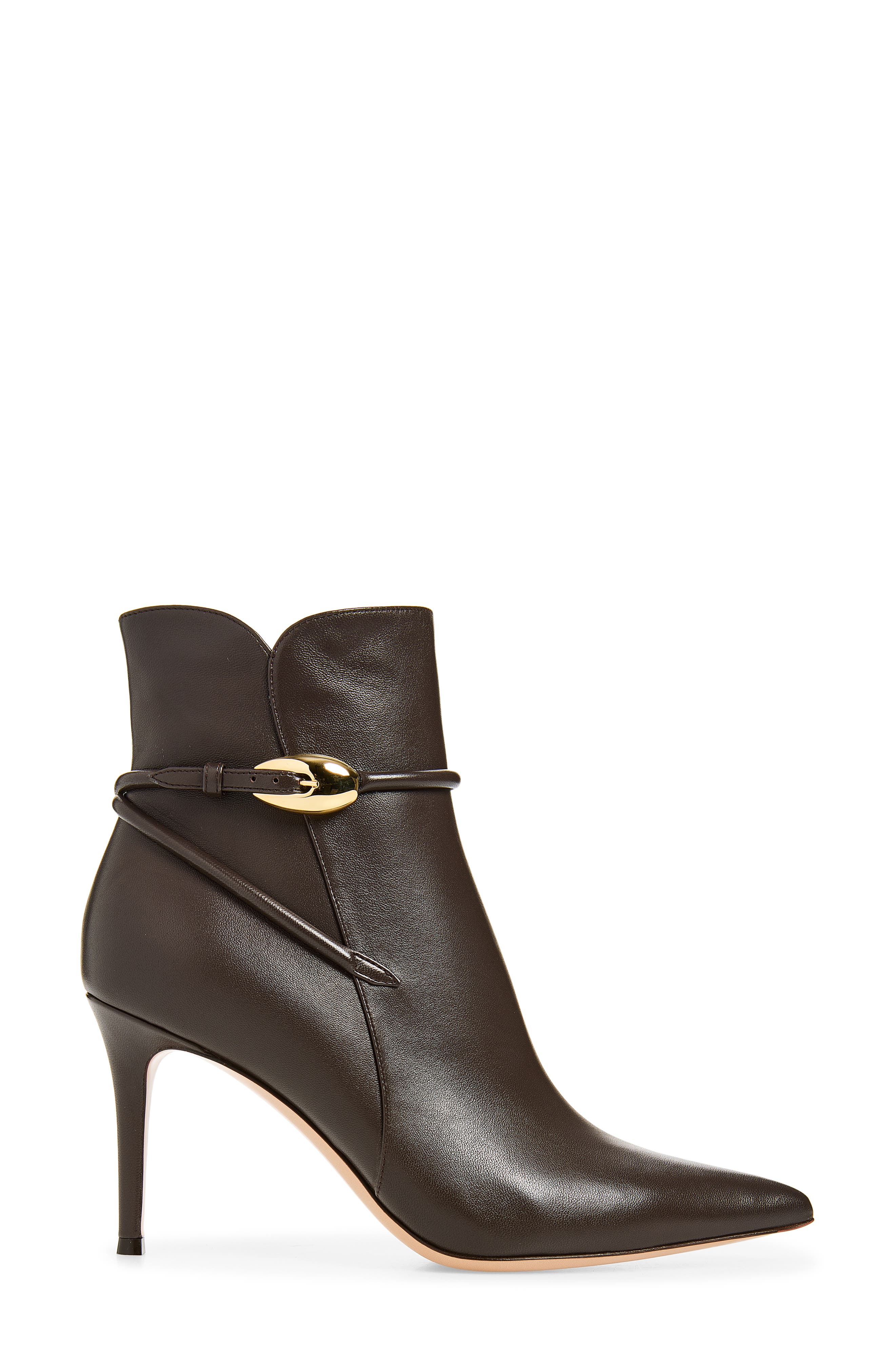 Belted Pointed Toe Bootie, Alternate, color, MOKA
