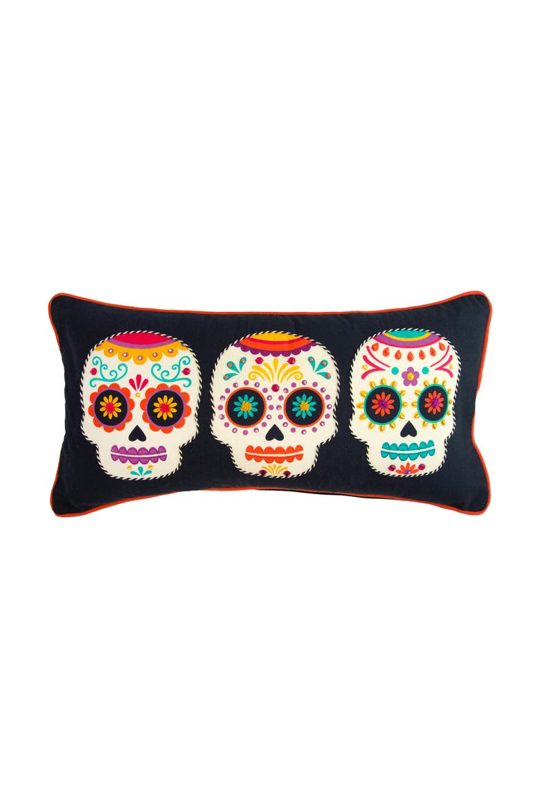 Sugar Trio Colorful Accent Pillow 12" x 24", Main, color, Black