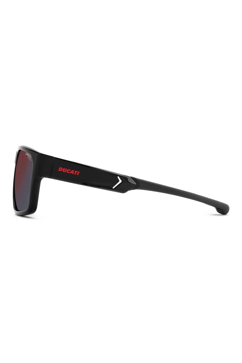 x Ducati 59mm Rectangular Sunglasses, Alternate, color, BLACK/ RED MIRROR POLAR
