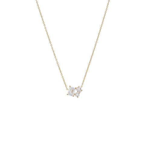 Lab Grown Diamond Multi Shape Cluster Pendant Necklace