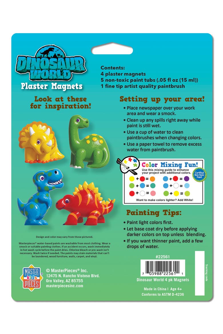 Dinosaur World 6-Pack Magnets Paint Kit, Alternate, color, Multicolor