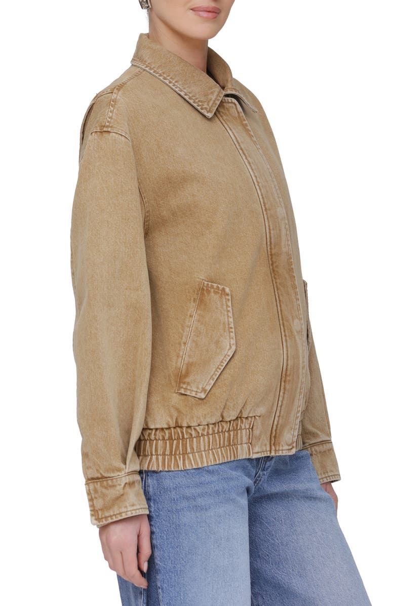Avec Les Filles Coach Oversize Denim Jacket, Alternate, color, Washed Camel