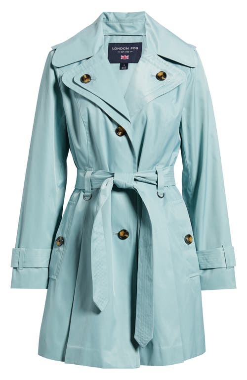 London Fog Single Breasted Trench Coat In Blue