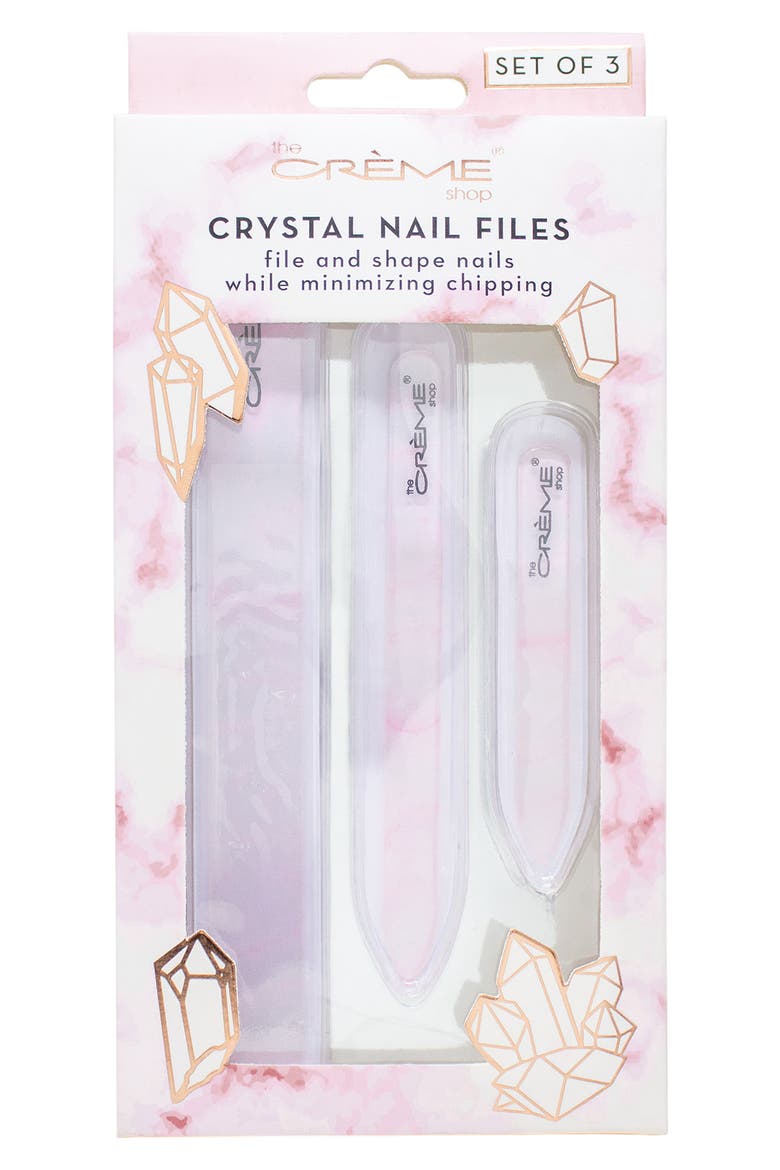 Crystal Nail File - Set of 3, Main, color, PINK MARBLES