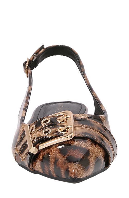 Berness Buckle Slingback Pointed Toe Flat In Brown