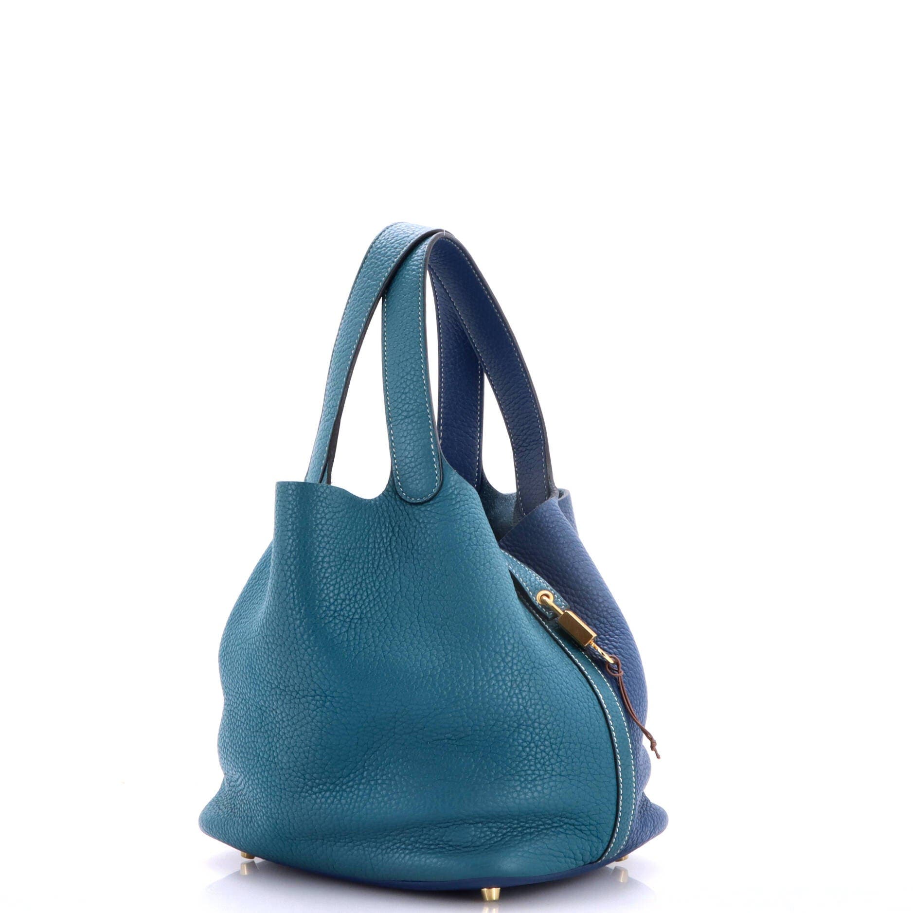 Picotin Lock Bag Bicolor Clemence MM, Alternate, color, Blue