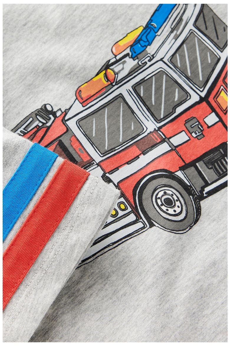 Kids' Firetruck Graphic T-Shirt, Alternate, color, GREY MARL FIRETRUCK