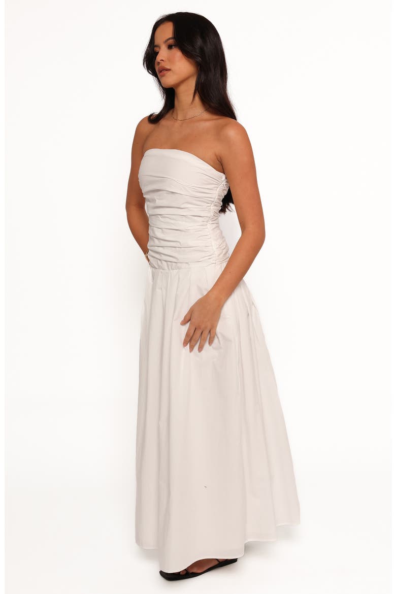 Nell Strapless Cotton Maxi Dress, Alternate, color, WHITE