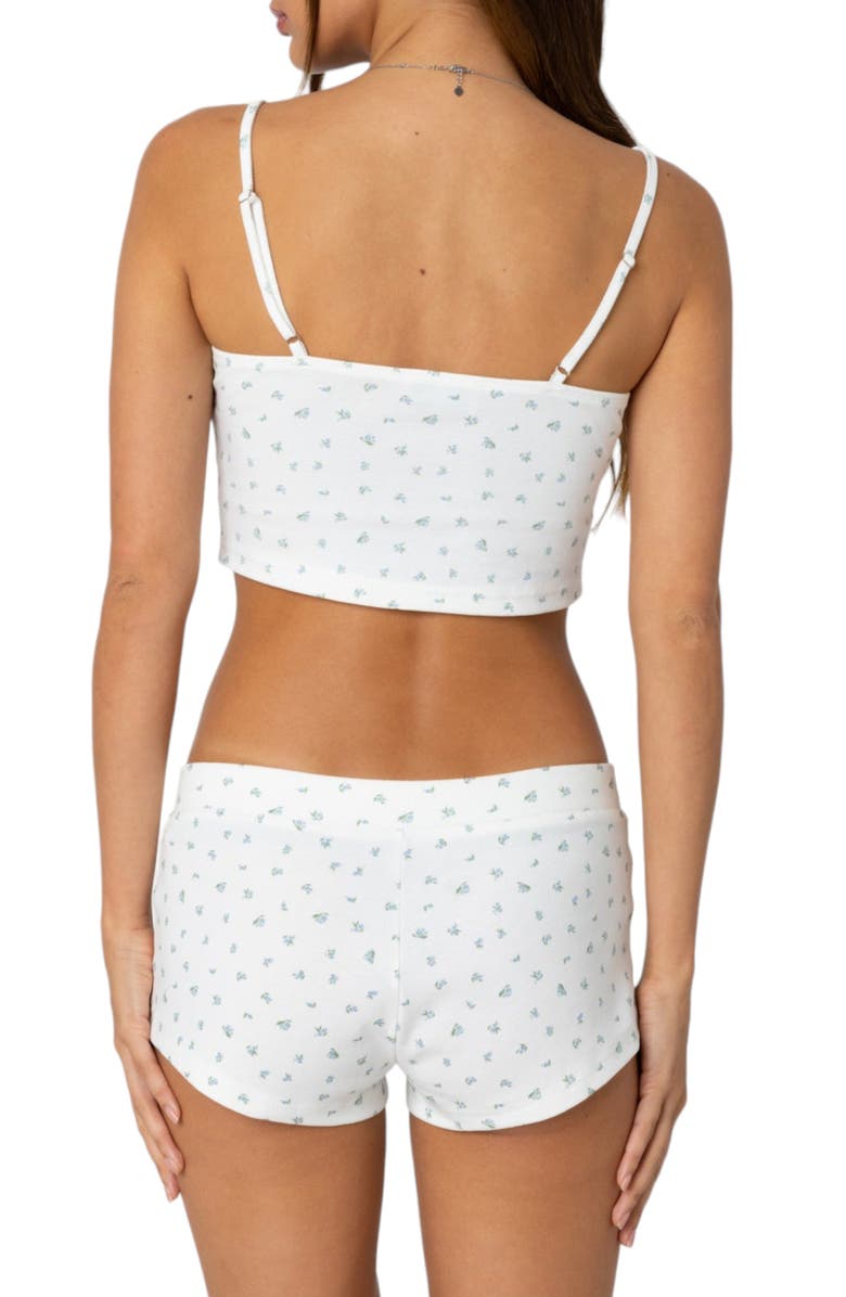 EDIKTED Very Berry Crop Stretch Cotton Tank Top, Alternate, color, White