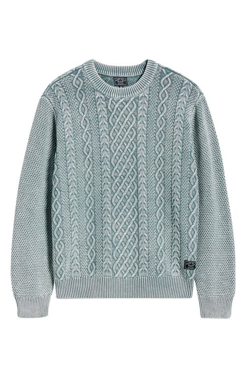 Dark Seas Big Sur Mixed Stitch Sweater In Green