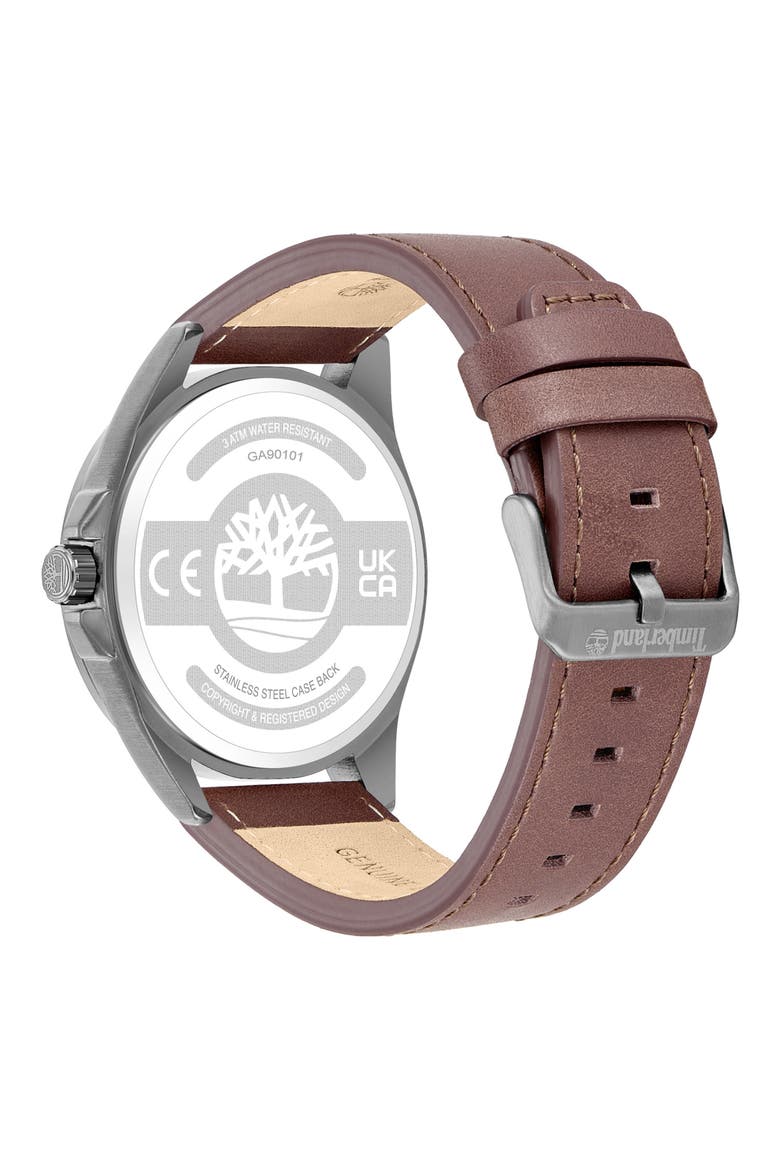 Quartz Analog Watch, Alternate, color, BLUE/ BROWN