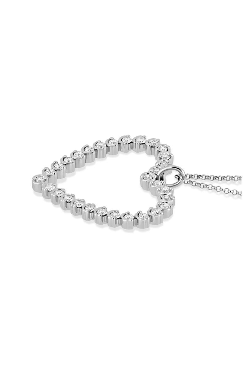 18K Gold Liora Diamond Heart Pendant Necklace, Alternate, color, 18K WHITE GOLD