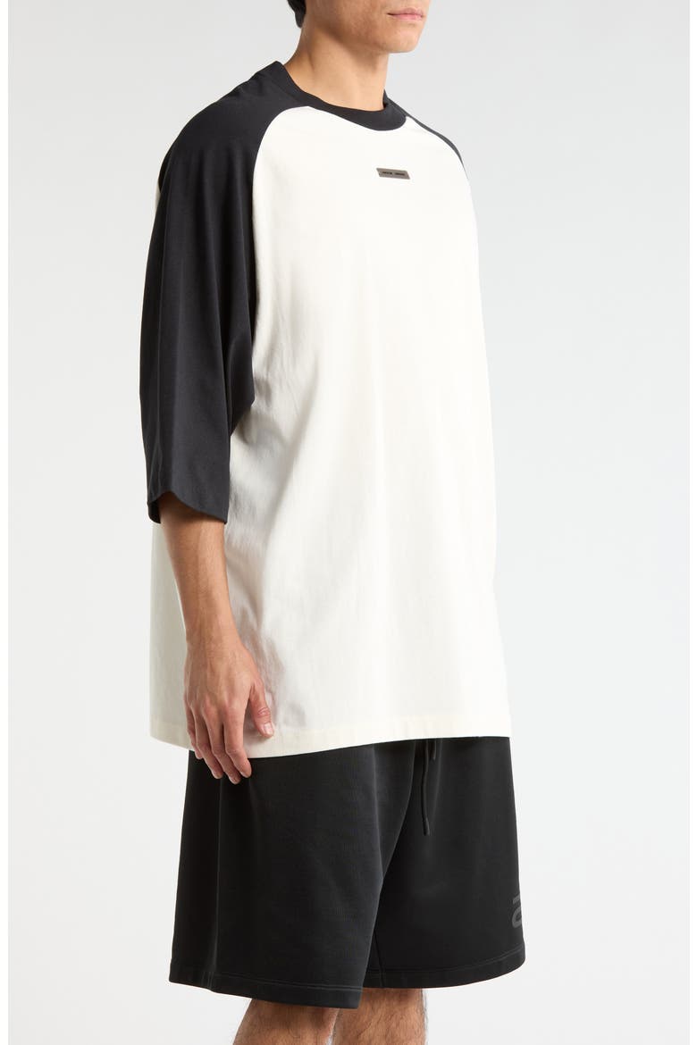 Cotton Baseball T-Shirt, Alternate, color, IVORY BODY / BLACK