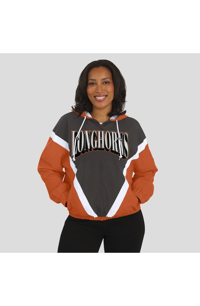 WEAR by Erin Andrews Women's WEAR by Erin Andrews Burnt Orange/Gray Texas Longhorns Colorblock Full-Zip Hoodie Windbreaker Jacket, Alternate, color, Burnt Orange