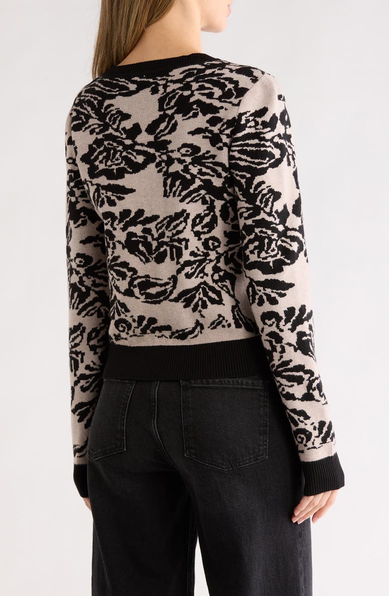 CYRUS Boyfriend Jacquard Cardigan, Alternate, color, Vienna Pattern Black