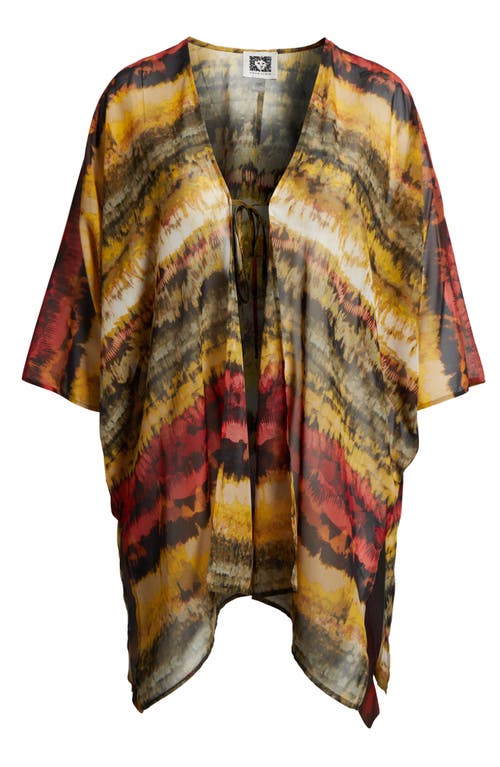 Shop Anne Klein Printed Asymmetric Tie Front Cardigan