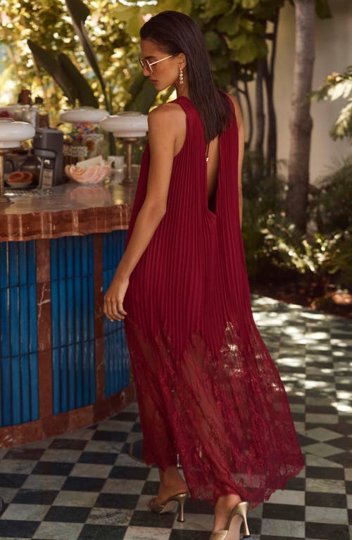 L Agence L'agence Adalynn Lace Trim Cover-up Maxi Dress In Red