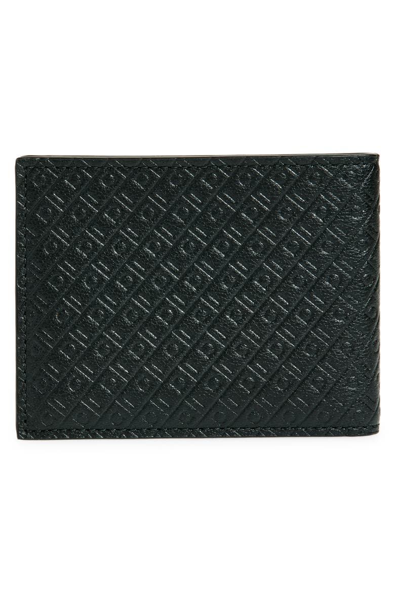 Mini Gancio Embossed Leather Bifold Wallet, Alternate, color, NERO NERO X MOD