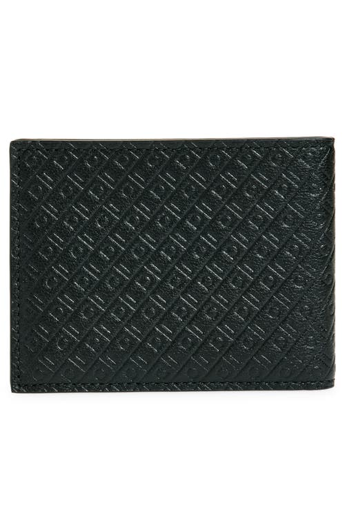 Shop Ferragamo Mini Gancio Embossed Leather Bifold Wallet In Nero Nero X Mod