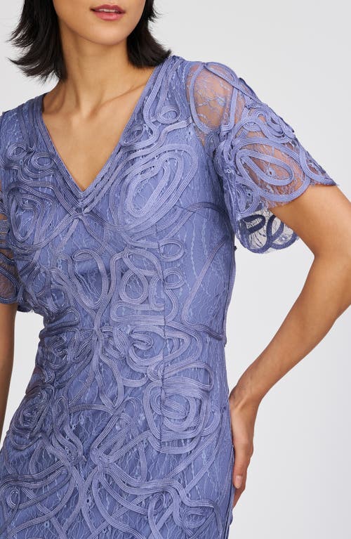 Js Collections Camila Soutache Cocktail Dress In Bleached Denim