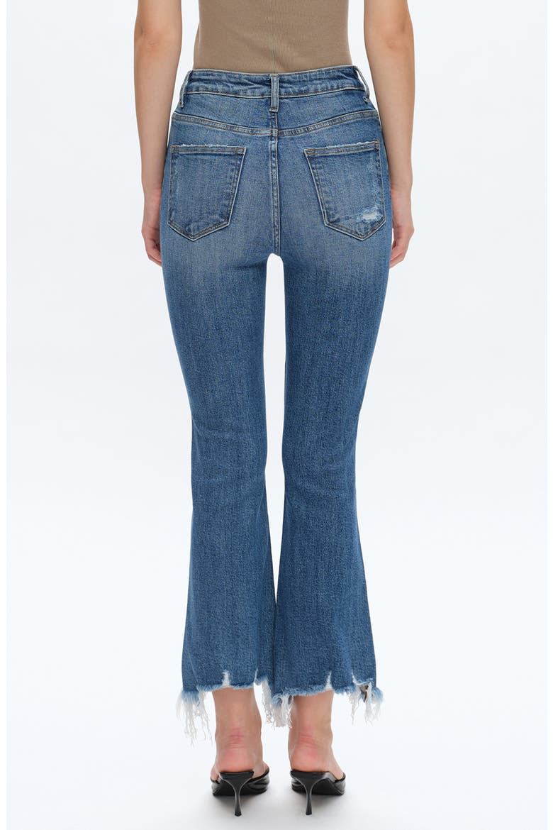 High Waist Fray Hem Ankle Flare Jeans, Alternate, color, MEDIUM BLUE