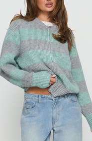 Princess Polly Queena Stripe Zip Cardigan