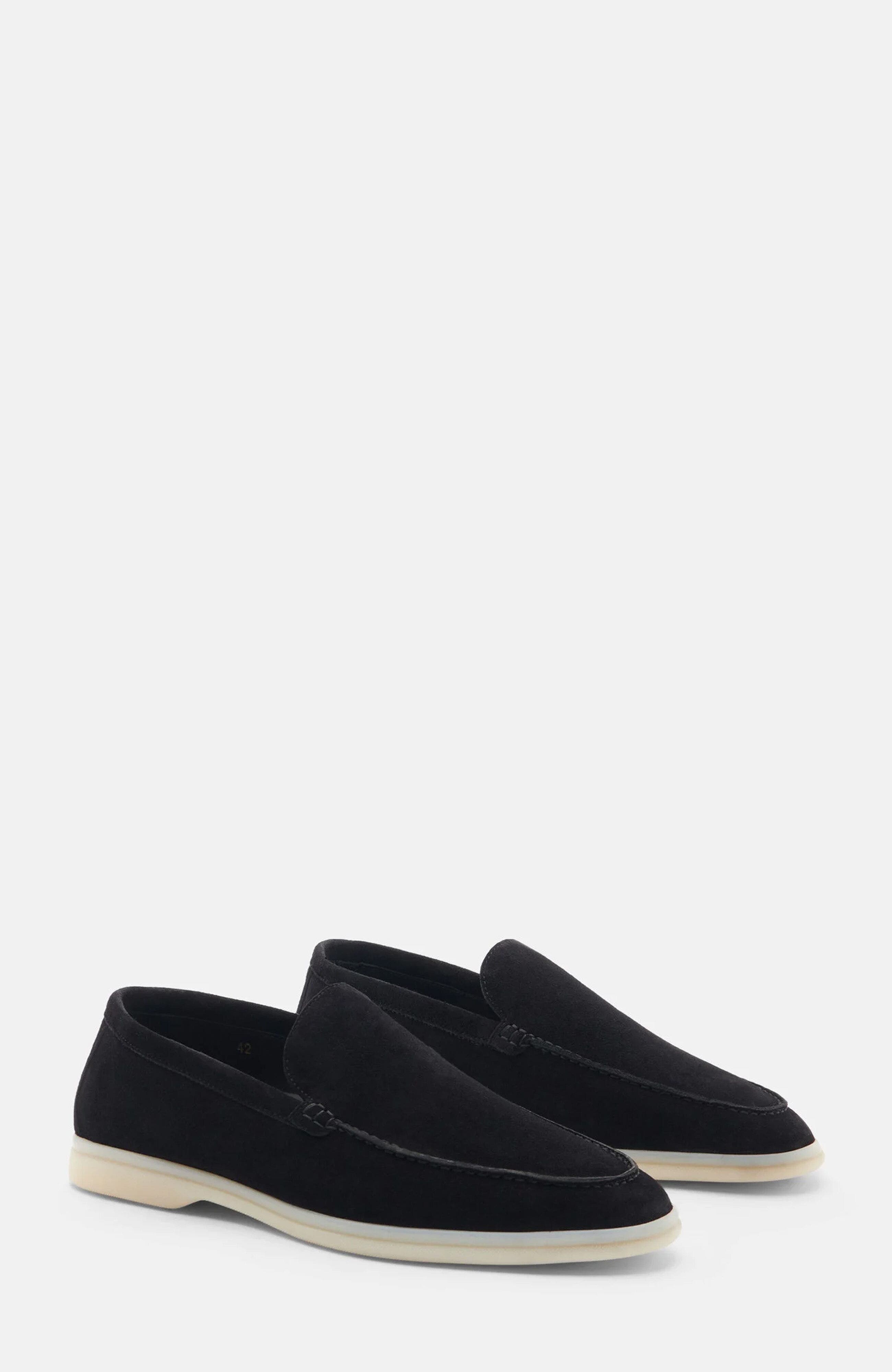 SCAROSSO Ludovico Loafers, Main, color, Black - Suede Edit