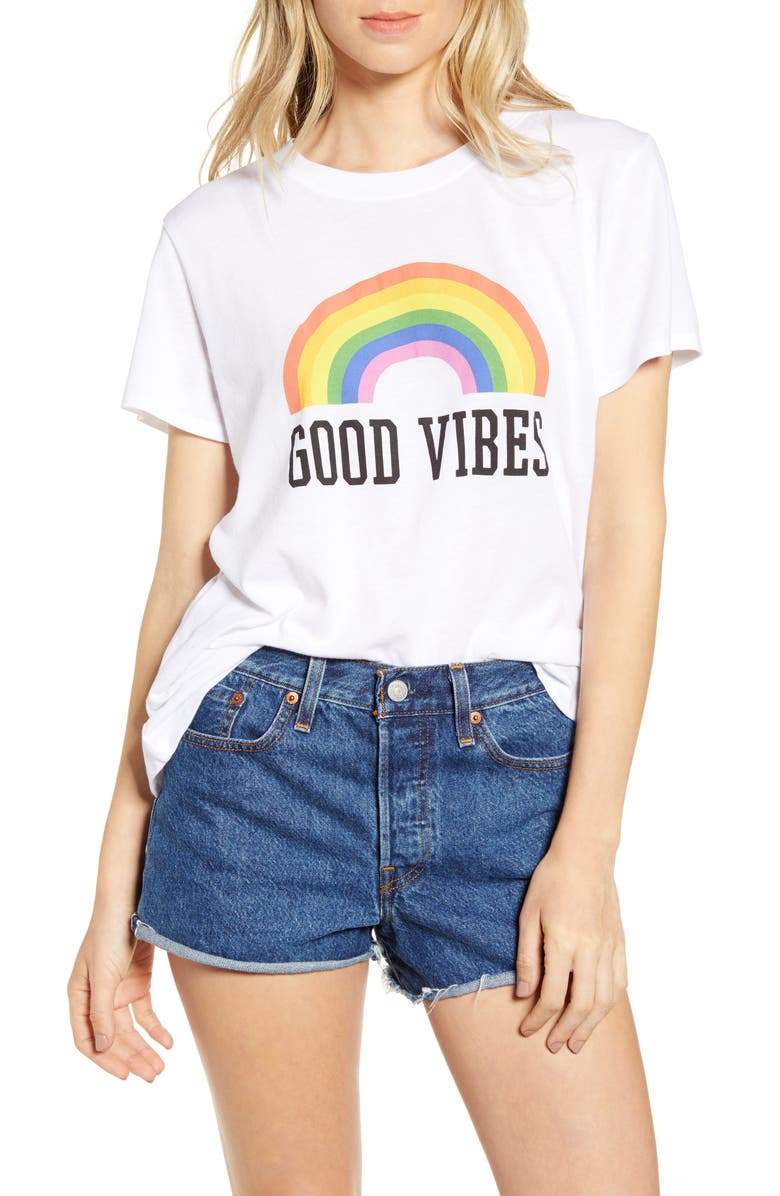 Sub_Urban Riot Good Vibes Rainbow Graphic Tee, Main, color,