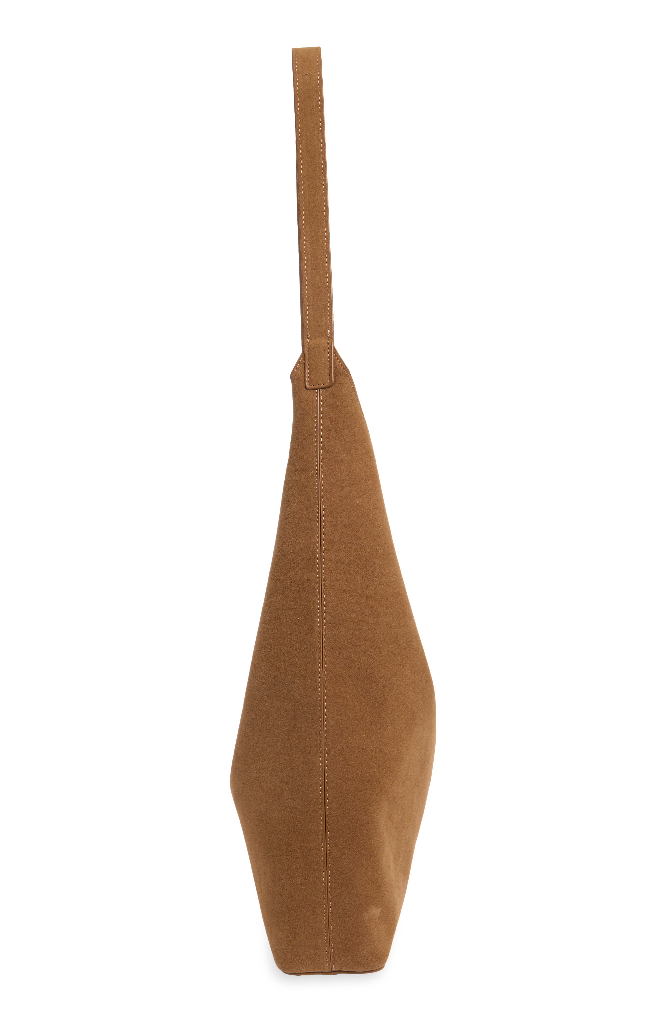Faux Suede Asymmetric Shoulder Bag, Alternate, color, CARAMEL